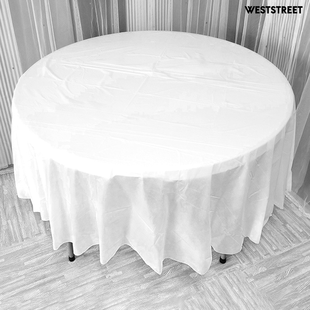 Khăn Trải Bàn Tròn Bằng PE Dày 84 Inch Chống Thấm Nước Dùng Một Lần