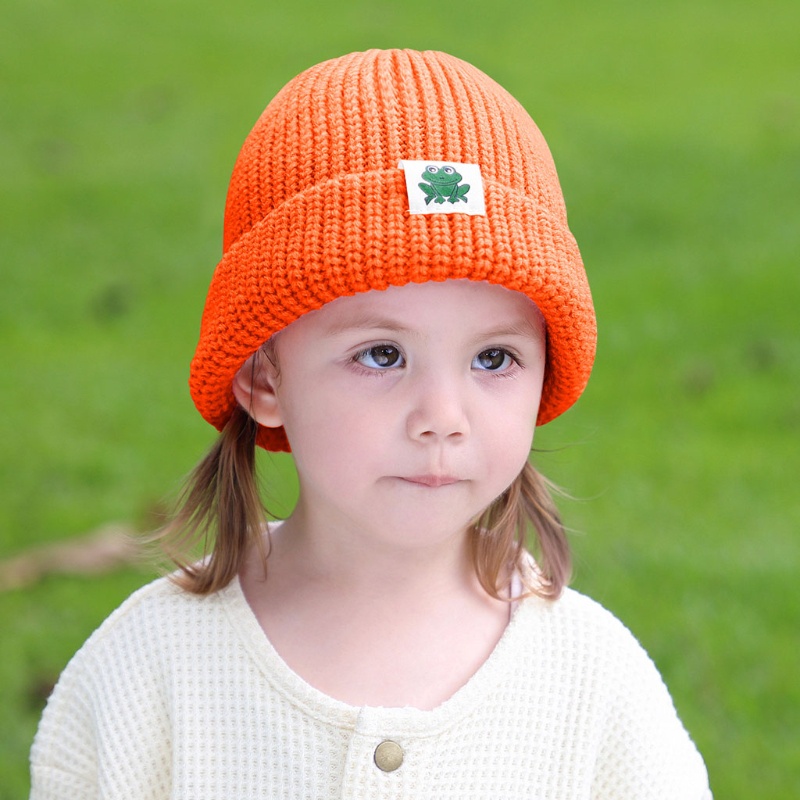 Mũ Beanie Dệt Kim Màu Trơn Mềm Mại Giữ Ấm Mùa Thu Đông Cho Bé Trai Bé Gái