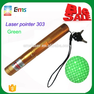Đèn pin laser 303 có pin và sạc - vàng