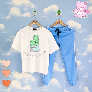[COMBO TIẾT KIỆM] Set Đồ Bộ Áo Thun Tay Lửng Quần Kẻ 3 Sọc, Quần Ulzzang 2 Sọc