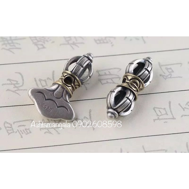 Mặt Bạc S925 Charm pháp khí Chuỳ Kim Cang Tây Tạng