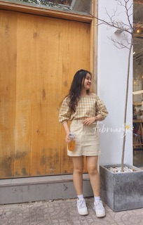 Trễ vai caro tay bồng