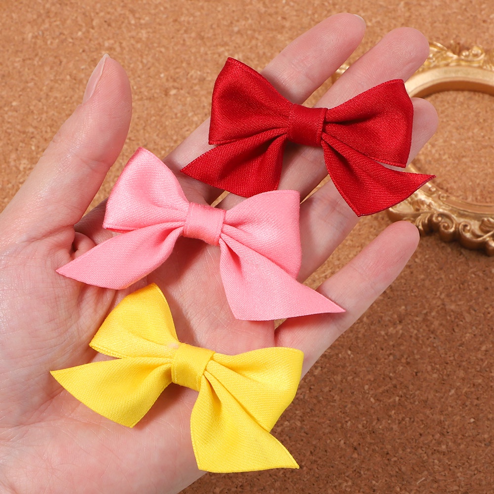 KIDSBOWS Set 10 Kẹp Tóc Nơ Màu Trơn Thời Trang Cho Nữ