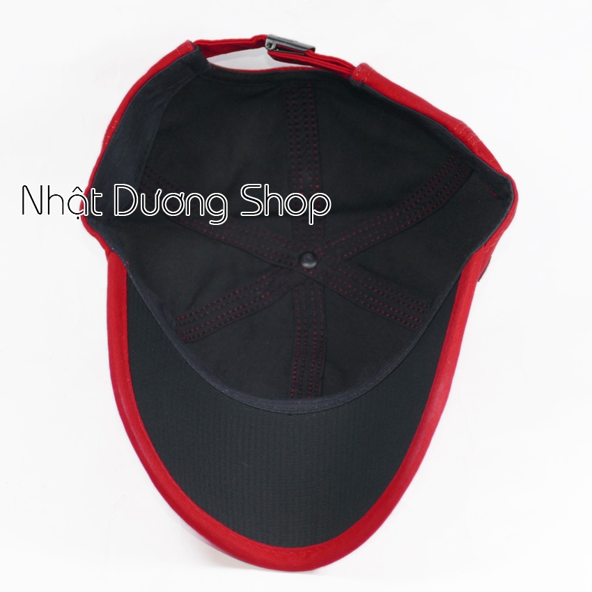 Nón kết Nam nữ hàng cao cấp mặt sắt kết hợp viền kết - Đỏ tươi thích hợp cho tín đồ tuổi teen mê nón xịn