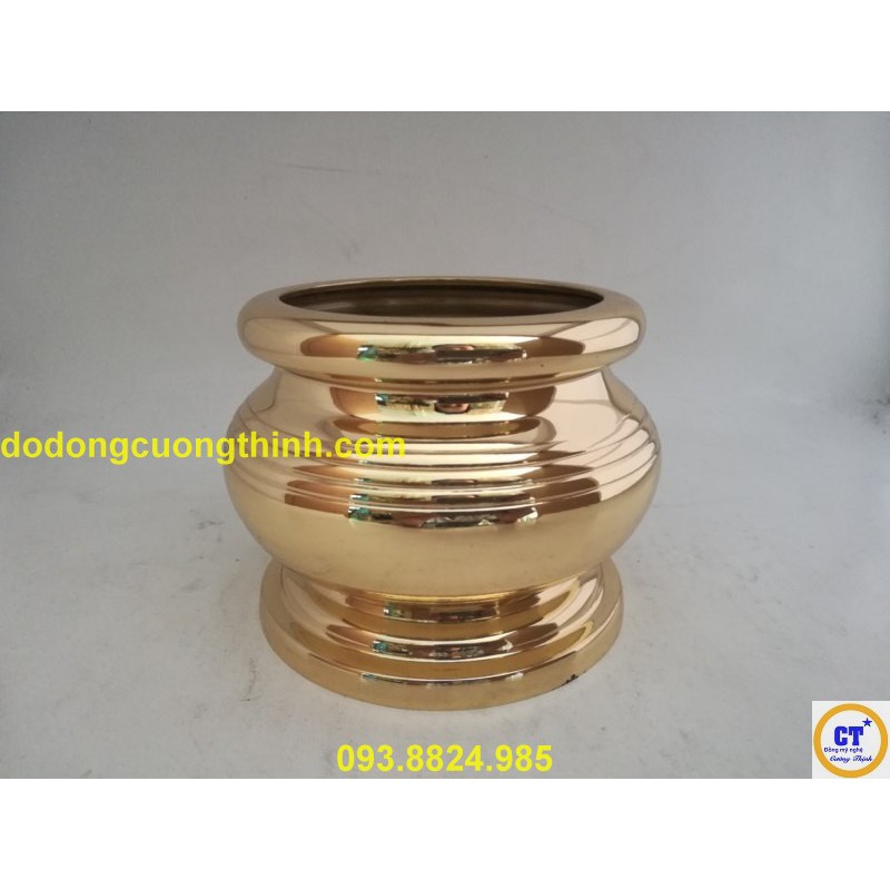 Bát hương trơn bằng đồng đường kính 12,5cm