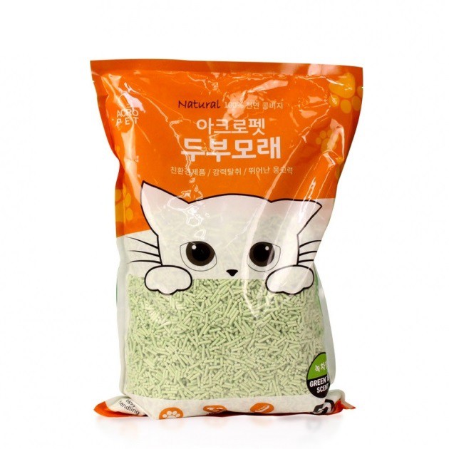 Cát vệ sinh cho mèo - cát vệ sinh cho mèo giá rẻ - cát đậu phụ hương trà xanh 5L