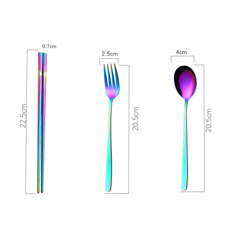 Bộ 7 món đũa muỗng nĩa ống hút inox kèm túi, làm từ chất liệu thép không gỉ 410