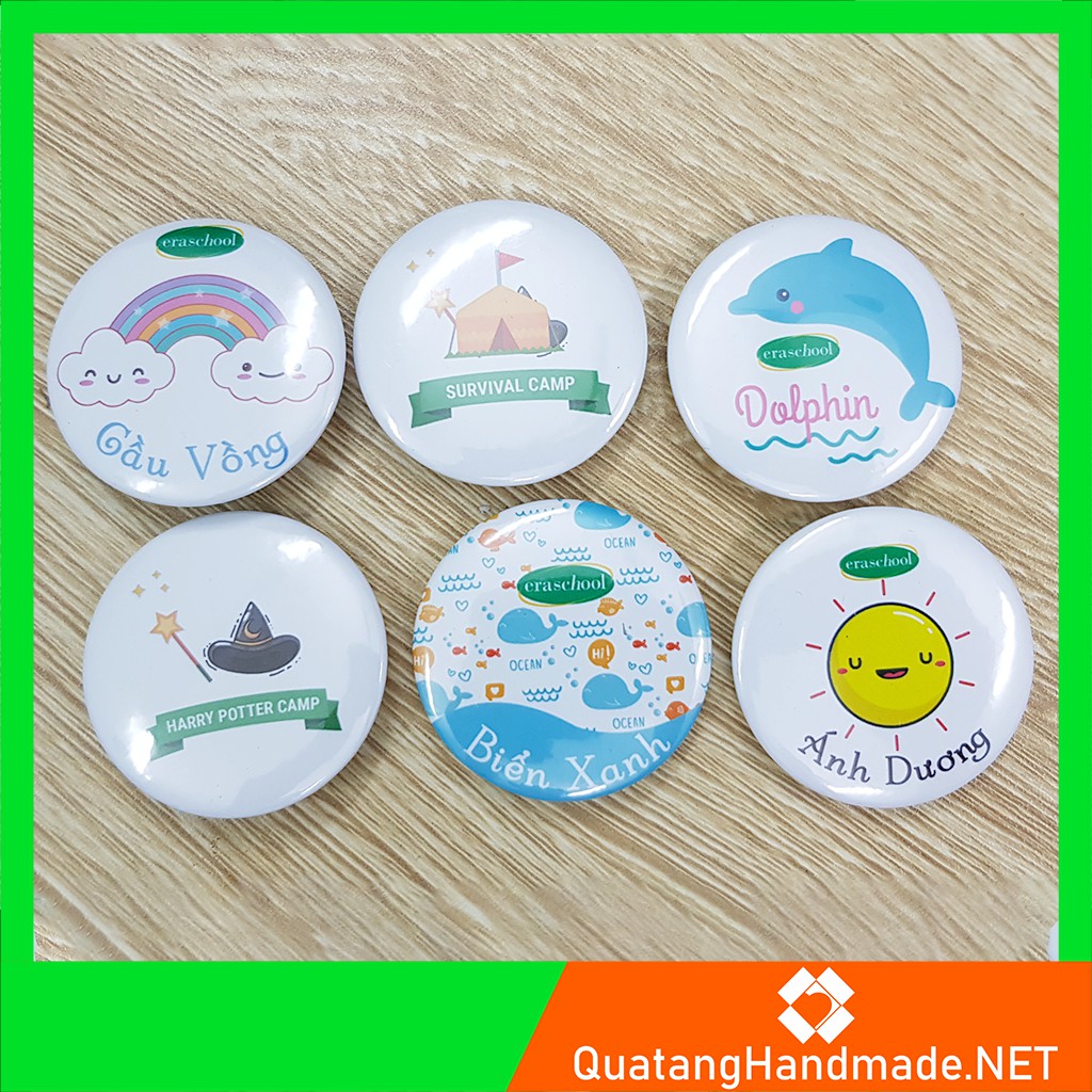 Sticker, Pin Cài Áo - Huy Hiệu Đồng Phục Học Sinh - Làm Theo Yêu Cầu - Siêu Đẹp, Siêu Rẻ - Size Nhỏ 4,4cm