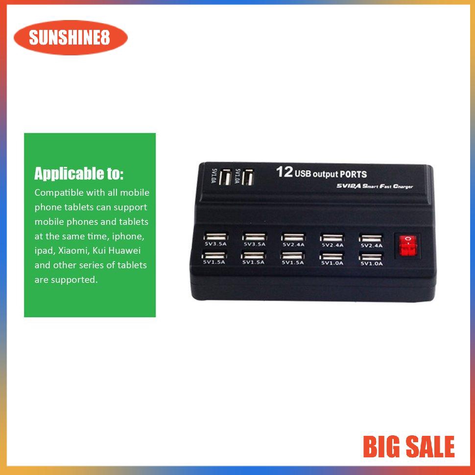 Bộ Sạc 10 Cổng Usb Ac Sang Dc