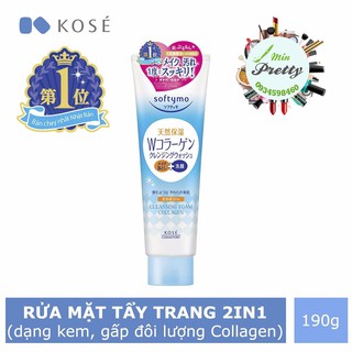 Sữa Rửa Mặt & Tẩy Trang Dạng Kem 2 Trong 1 Kosé Cosmeport Softymo Cleansing Foam Collagen 190g