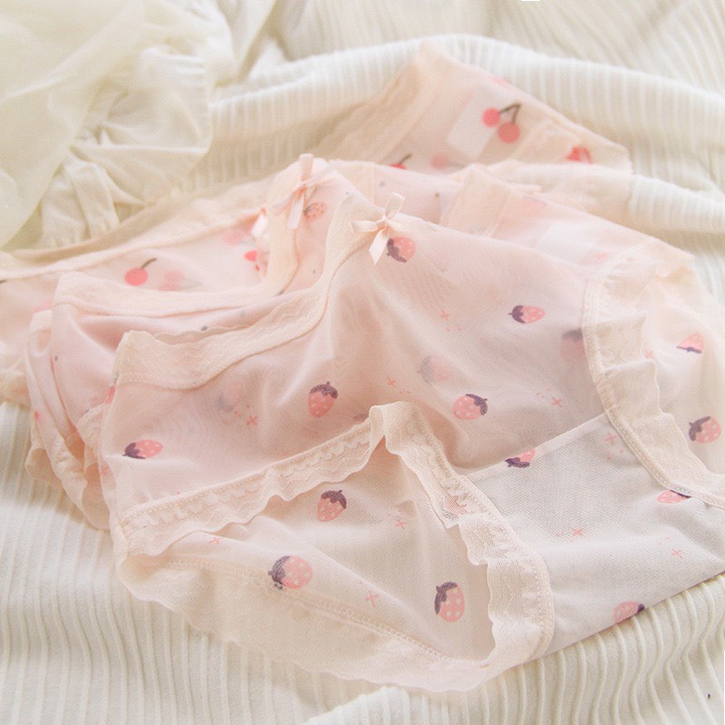 Quần Lót Ren Nữ xuyên thấu mềm mại thoáng mát phối quả gợi cảm điệu đà MÃ RENA28