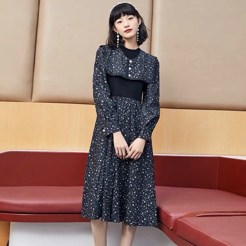 Váy len hoa vintage Vero moda