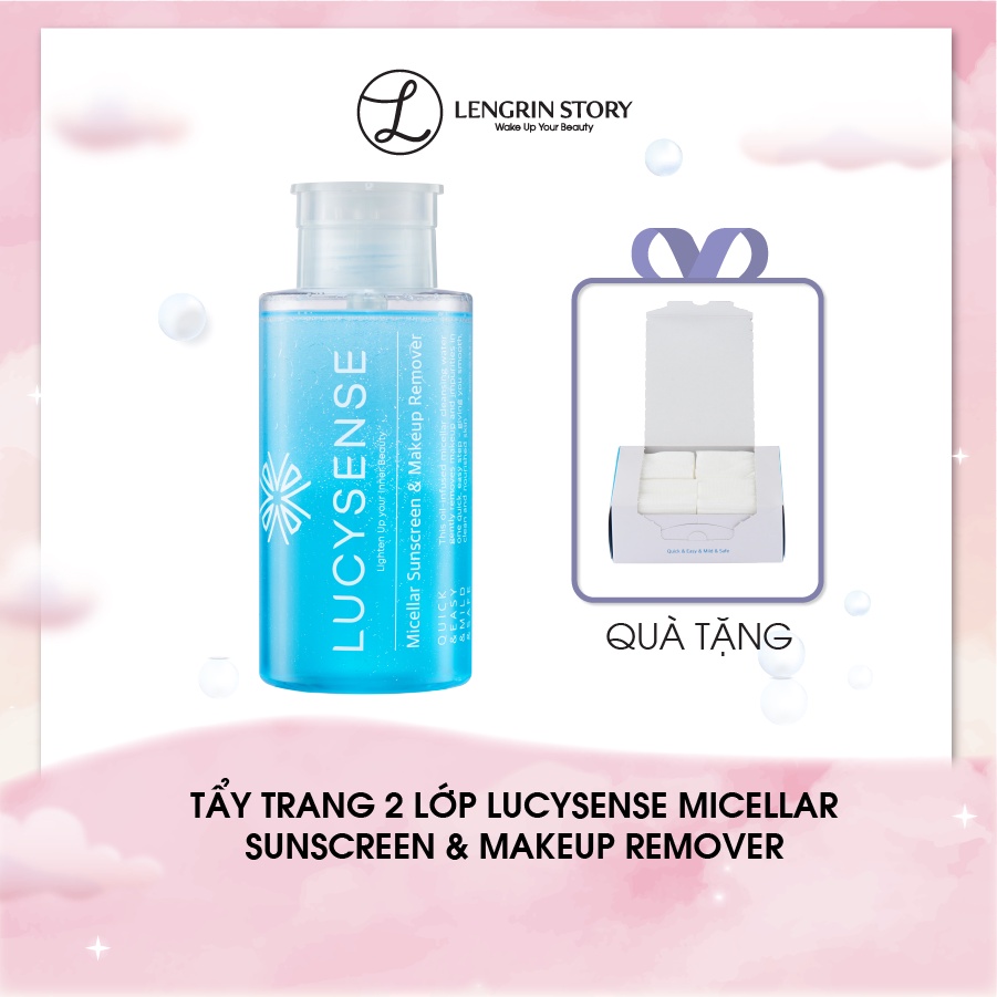 Tẩy Trang 2 Lớp LUCYSENSE Micellar Sunscreen & Makeup Remover Dành Cho Da Nhạy Cảm, Da Mỏng Yếu