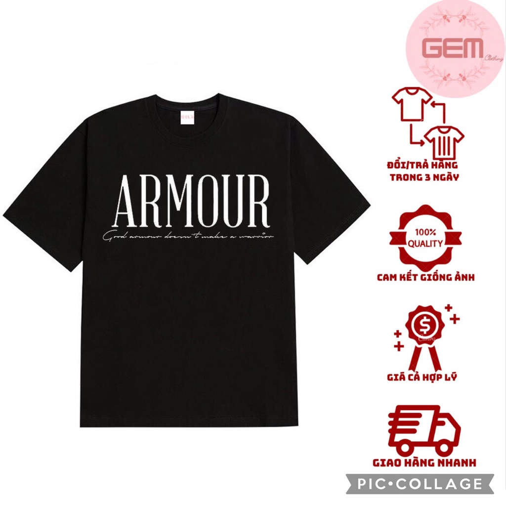 Áo thun unisex nam nữ ARMOUR basic , áo phông oversize dáng rộng tay lỡ hiện đại cá tính kiểu dáng Hàn Quốc form rộng