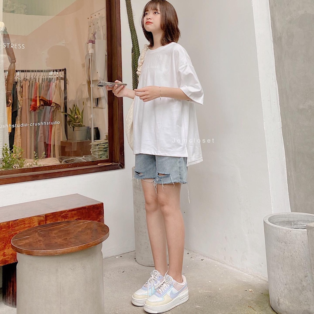 Áo Thun Nữ Trơn JEMCLOSET Phong Cách Áo Unisex Form Rộng Chất Liệu Cotton Thoáng Mát Nhiều Màu Dễ Dàng Phối Đồ 1503