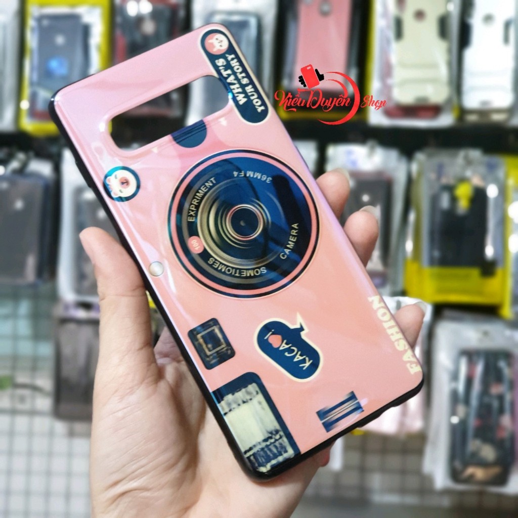 Ốp lưng Samsung Galaxy S10 Plus,S10 hình máy ảnh kèm giá đỡ và dây đeo