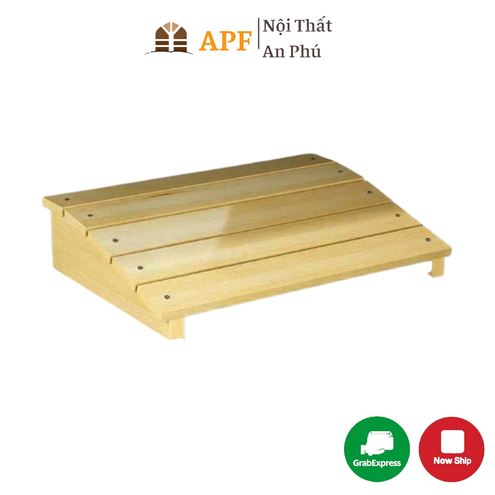 Ghế gỗ kê chân bàn ngồi làm việc APF chất liệu gỗ thông bền đẹp thoải mái văn phòng - bàn học - bàn làm việc KS045