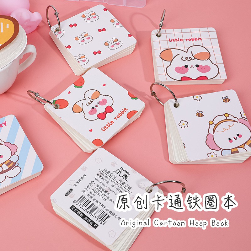 Sổ khoen vuông sổ flashcard HS DecorMe 7cm 80 tờ