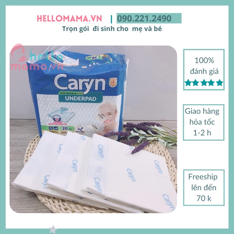 Tấm lót sản dịch sau sinh cho mẹ Caryn/ tấm đệm lót của người già , hoặc bệnh nhân