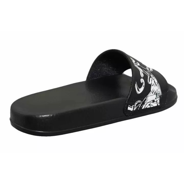 Vento dép nam nữ quai ngang FL - AD32 - sandal unisex chính hãng màu đen hoạ tiết trắng