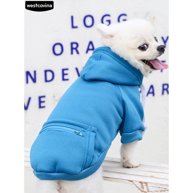 Áo Khoác Hoodie Có Túi Khóa Kéo Dễ Thương Cho Chó Cưng