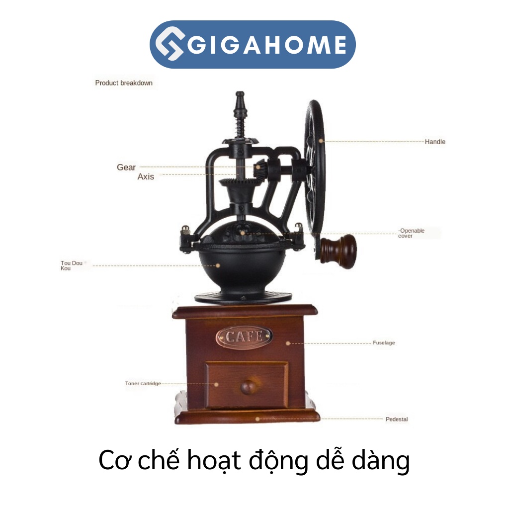 Cối Xay Cà Phê Thủ Công Thiết Kế Phong Cách Cổ Điển GIGAHOME 9972