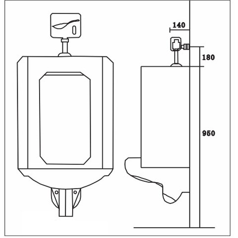 Van xả cảm ứng Tiểu nam TECHOME A601(Chạy Pin)