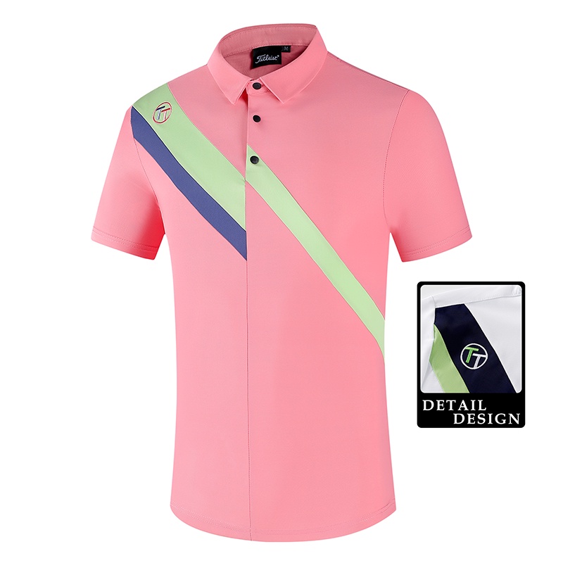 Tit. Golf nam tay ngắn áo thun thể thao ngoài trời mùa hè Áo gôn có độ đàn hồi cao thoáng khí khô nhanh POLO Top