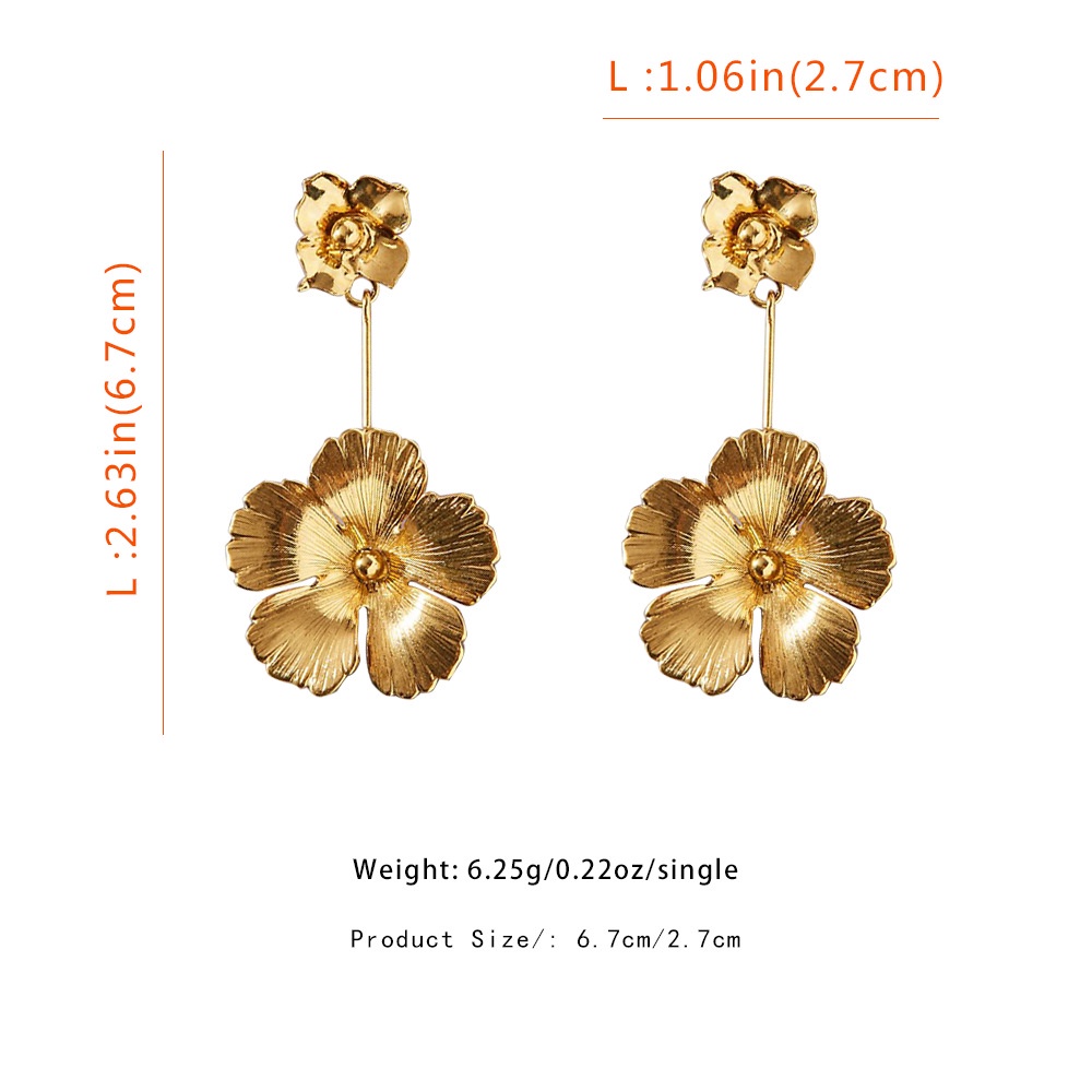 Bông Tai Mạ Vàng Hình Cánh Hoa Thời Trang Dành Cho Nữ PD864