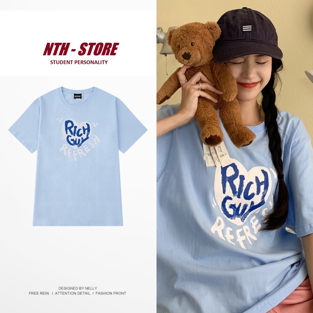 Áo Nelly, áo phông Nelly Heybig cộc tay - RICH XANH LAM 97