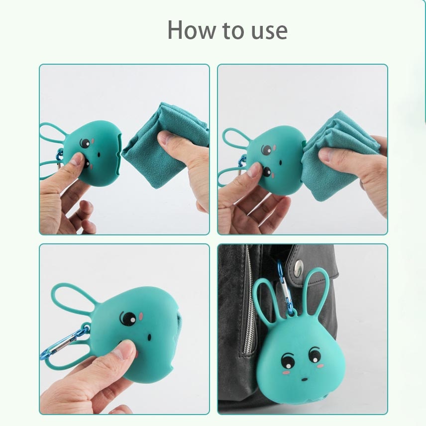 Khăn Tắm Bằng Silicon Mau Khô Họa Tiết Hoạt Hình Dễ Thương Bắt Mắt