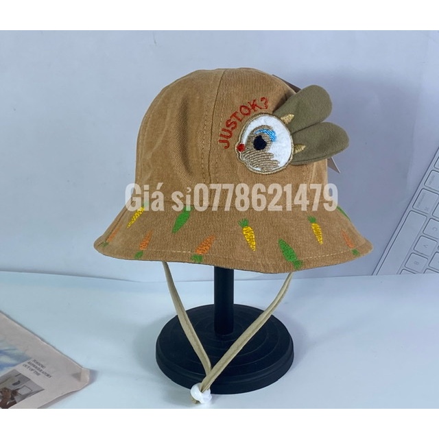 mũ bo nhung sơ sinh thỏ  3 tháng đến 1 tuổi - nón vải nhung mịm cực xinh