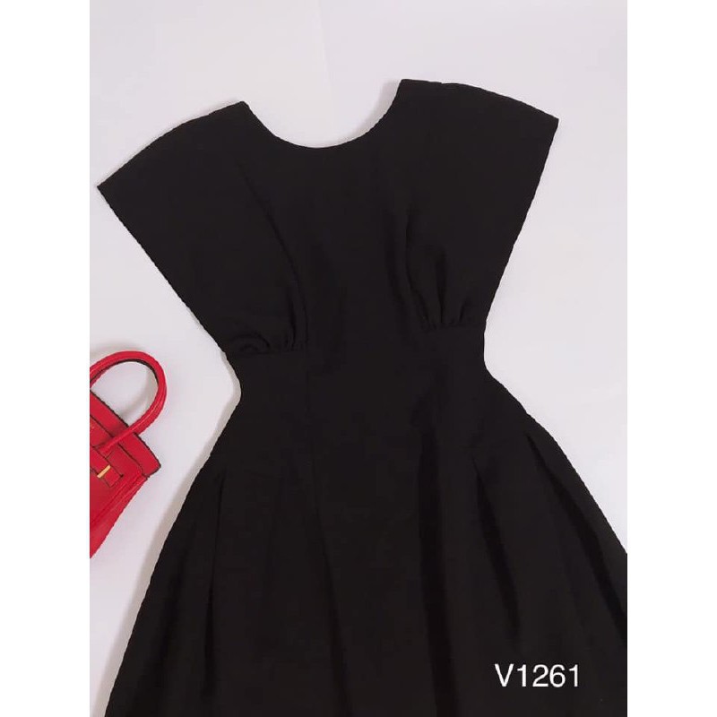 [ xả kho ] MiD Đầm đen không tay V1261 dáng xòe trẻ trung Mie Design kèm ảnh thật