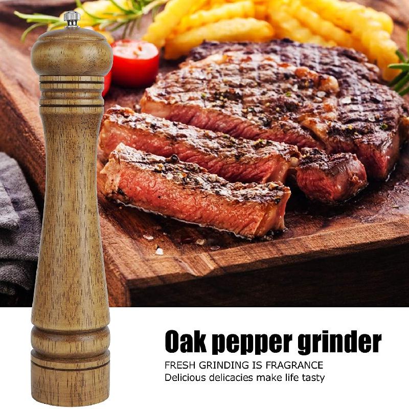 Bộ dụng cụ xay tiêu/muối bằng gỗ cổ điển 3 kích cỡ khác nhau