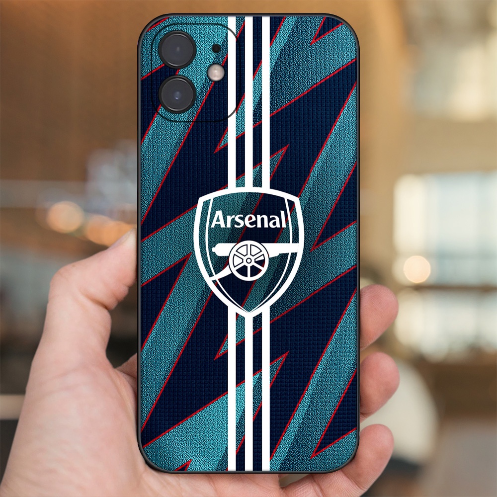 Ốp lưng iPhone 12 dẻo đen cạnh vuông in hình Arsenal FC