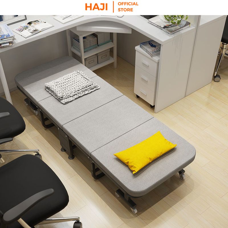 Giường văn phòng HAJI kèm đệm gấp gọn có bánh xe di chuyển tích hợp ghế sofa C64