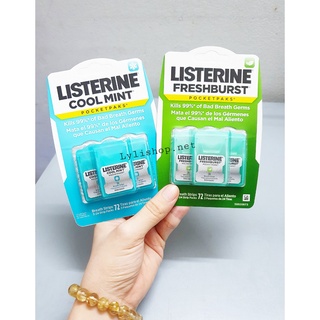 Miếng Ngậm Thơm Miệng Diệt Khuẩn LISTERINE COOL MINT vỉ 3 hộp 24 miếng từ Mỹ bỏ túi tiện lợi