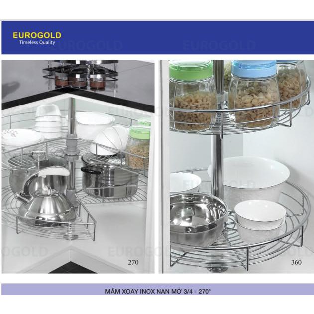 Mâm xoay inox nan tròn Eurogold