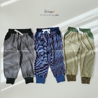 [Form 8-22kg]Quần dài kẻ thun cotton co giãn bo ống bé trai - Thu đông 2020