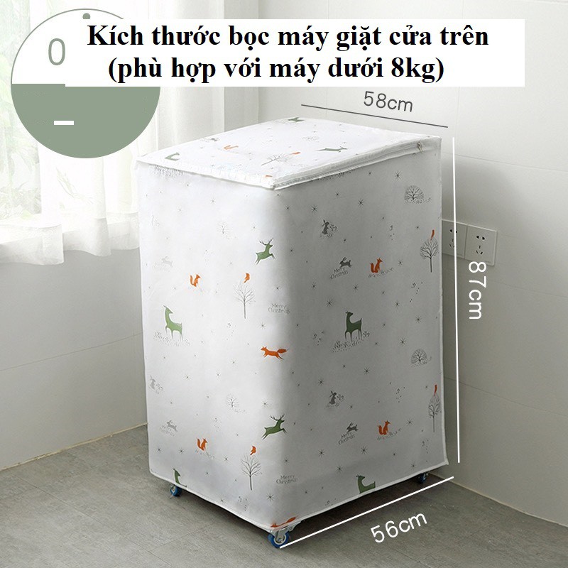 [Mã LIFEHLDEC giảm 10% đơn 99k] Bọc trùm máy giặt cửa trên/cửa ngang che phủ tốt, chống thấm tiện dụng