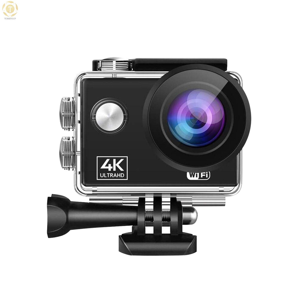 Shipped within 12 hours】 Sports Action Camera 4K 60FPS 2-inch HD Screen Underwater 30m 170 Degree Wide Angle Extended Memory with Waterproof Shell Built-in Li-ion Battery Action Camera [TO]
