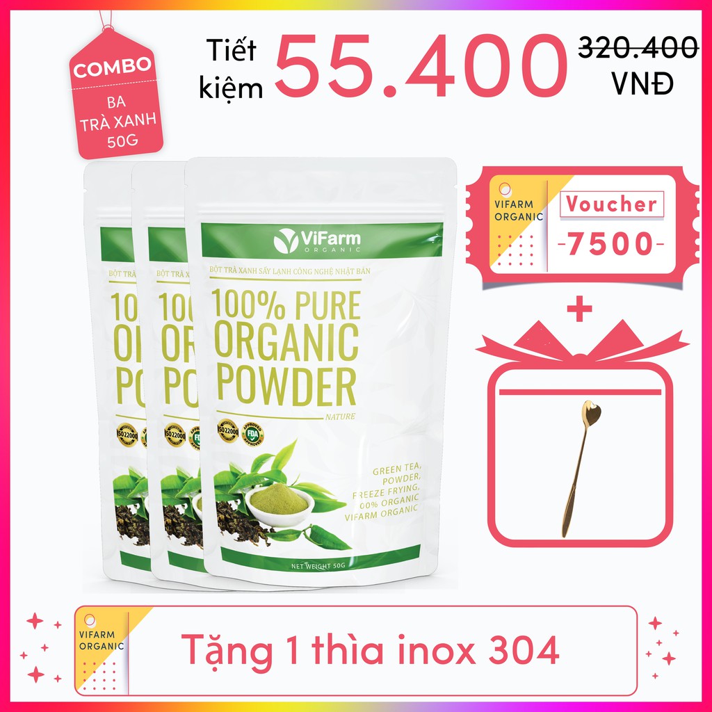 Bột Trà Xanh Matcha Nguyên Chất ViFarm 50Gram Sấy Lạnh Công Nghệ Nhật Bản, Bột Matcha Trà Xanh Làm Bánh, Đắp Mặt | BigBuy360 - bigbuy360.vn