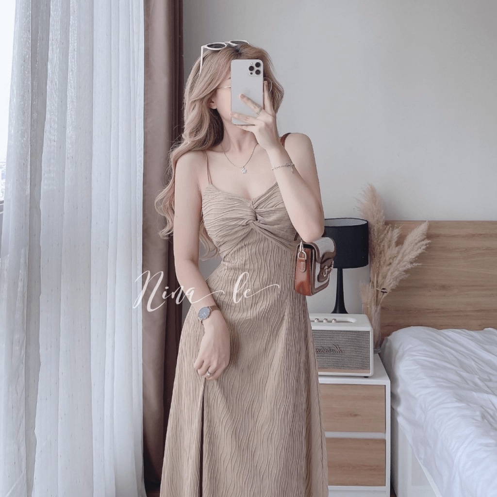 ĐẦM THUN SÓNG HAI DÂY THIẾT KẾ HAI LỚP DÁNG SUÔNG THEO FORM MẶC LÀ XINH CỰC HOT UP Thời Trang hhp 2022