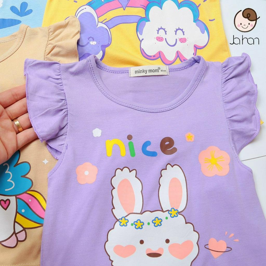 [SALE] Bộ Cộc Tay Cánh Tiên Bé Gái Minky Mom Vải Thun Lạnh Hoạ Tiết Nàng Tiên Cá, Bộ Quần Áo Cho Bé Mặc Nhà MKM2245