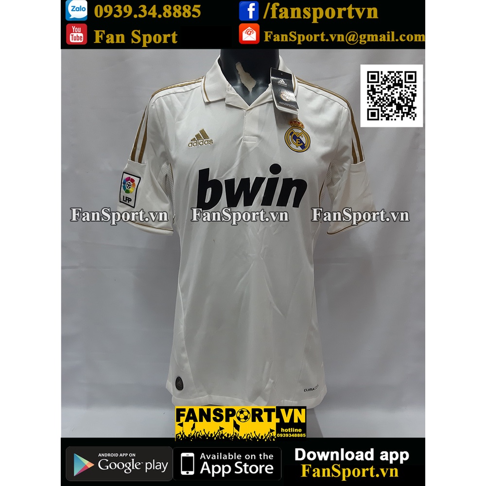 Áo đấu bóng đá Real Madrid 2011 2012 home white shirt jersey M BNWT V13659