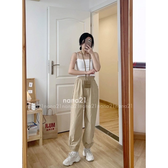 Quần jogger vải thô kaki