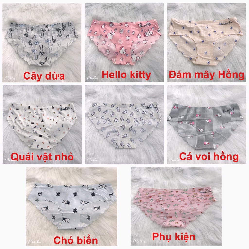 Quần Lót Nữ Su Đúc Không Viền May Gợn Sóng Họa Tiết Dễ Thương Dưới &lt;55kg Hieu Store24h - 015