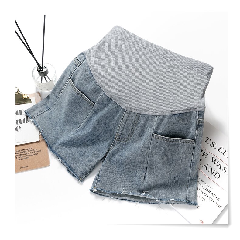 Quần Short Denim Lưng Thun Co Giãn Thời Trang Mùa Hè Dành Cho Bà Bầu 818 #