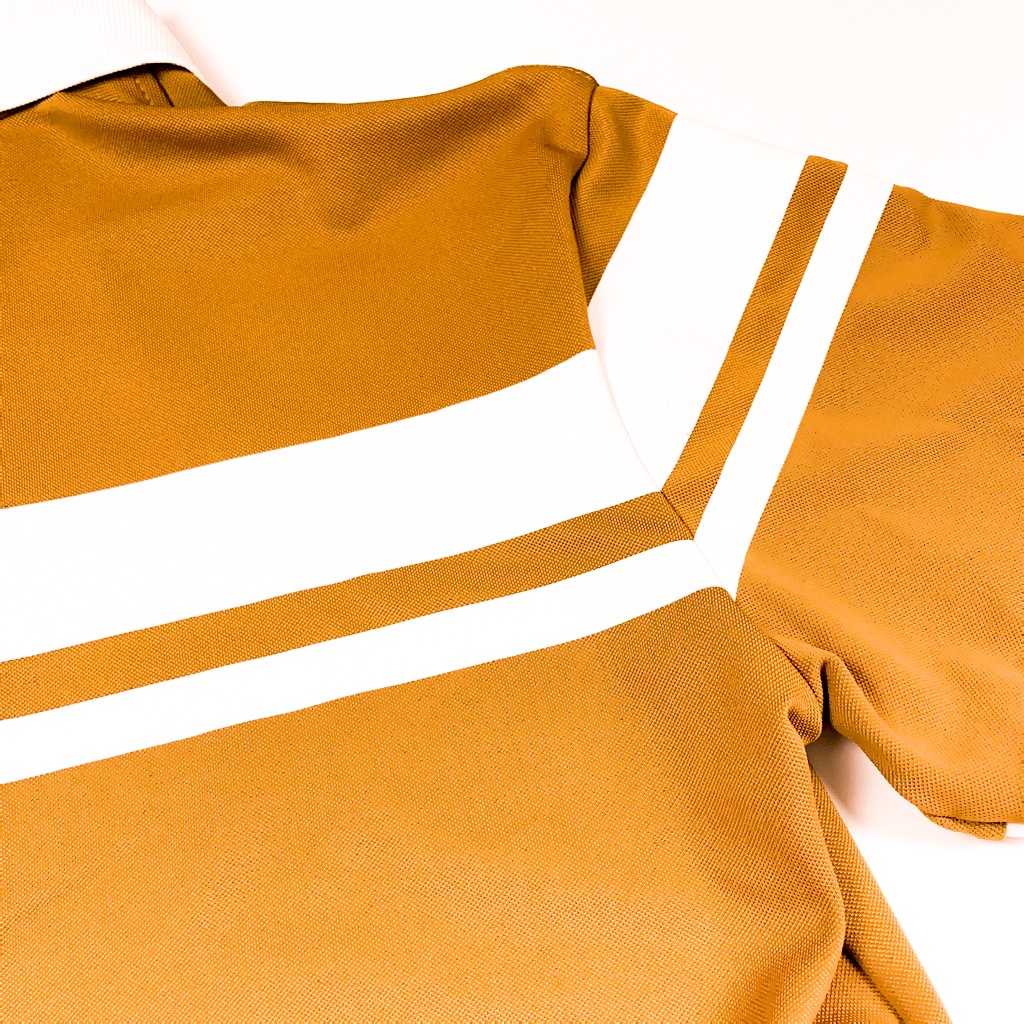 Áo Polo Nam đẹp FEEL GOOD basic -  Áo thun nam có cổ trụ bẻ,phối sọc ngang vải cá sấu cotton cao cấp màu cà phê giá rẻ | BigBuy360 - bigbuy360.vn