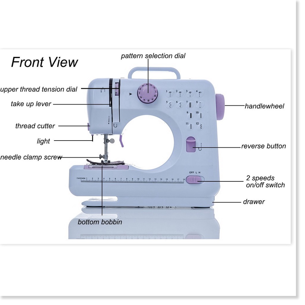 [SGD] Máy May Mini - Máy Khâu Gia Đình UFR 705 Với 12 Chế Độ May, Có Đèn Led Kèm Chân Vịt 9739